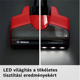 Bosch Unlimited 7 ProAnimal álló akkumulátoros porszívó piros-fekete
