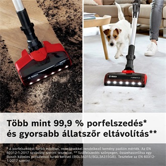 Bosch Unlimited 7 ProAnimal álló akkumulátoros porszívó piros-fekete