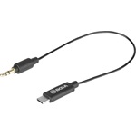 Boya BY-K2 Jack 3,5mm - USB-C M/M audio kábel 0.2m fekete