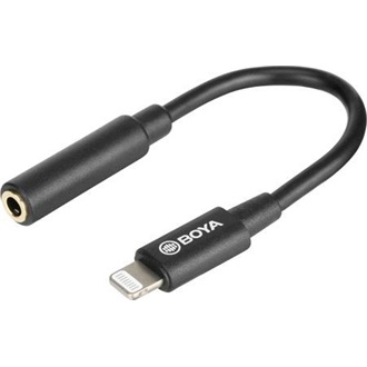 Boya BY-K3 Jack 3,5mm -> Lightning F/M audio kábel 0.6m fekete