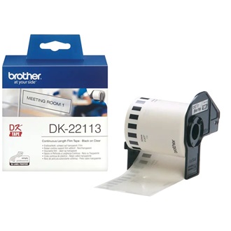 Brother DK22113 62mm x 15,24m átlátszó filmszalag tekercs címketekercs átlátszó