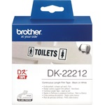 Brother DK22212 62×62mm 15,24m Black on White címketekercs fekete-fehér
