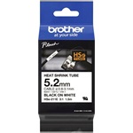 Brother HSe-211E Heat Shrink Tube Tape Cassette Black on White 5,2mm címketekercs