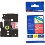 Brother TZE435 12mm WHITE ON RED festékszalag fehér-piros