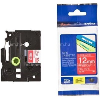 Brother TZE435 12mm WHITE ON RED festékszalag fehér-piros