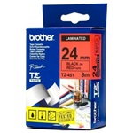 Brother TZE451 24mm piros alapon fekete festékszalag piros-fekete