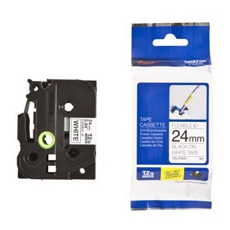 Brother TZEFX251 24mm fehér alapon fekete hajlékony laminált szalag festékszalag fehér-fekete