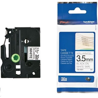 Brother TZEN201 3.5mm BLACK ON WHITE NON LAMINATED festékszalag fekete-fehér