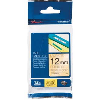 Brother TZEPR831 Tape 12mm Black on Premium Gold festékszalag fekete