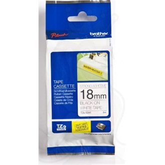 Brother TZES241 18mm BLACK ON WHITE ADHESIVE TAPE festékszalag fekete-fehér
