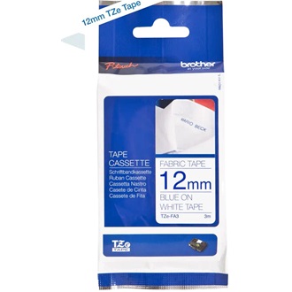 Brother TZe-FA3 vasalható szalag –fehér alapon kék, 12mm