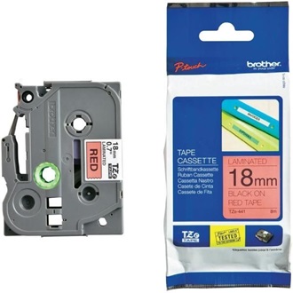 Brother TZe441 18mm piros alapon fekete festékszalag piros-fekete