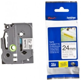 Brother TZeS251 24mm fehér alapon fekete erős tapadású laminált szalag festékszalag fehér-fekete