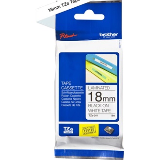 Brother TZe-241CIV Black on White 18mm 8m címketekercs fehér-fekete
