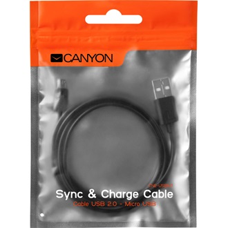 Canyon USB-A 2.0 -> USB-B 2.0 micro M/M adatkábel 1m fekete