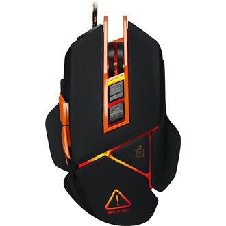 Canyon CND-SGM6N Hazard USB optikai gaming egér fekete-narancssárga
