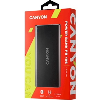 Canyon PB-106 10000mAh LiPo powerbank fekete