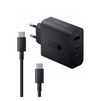 CMF BY NOTHING hálózati töltő USB+2 Type-C aljzat (100W, GaN, PD gyorstöltő + Type-C kábel) SÖTÉTSZÜRKE