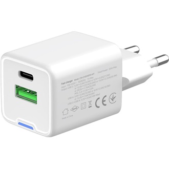 COLORWAY AC töltő GaN Mini CW-CHS055PD-WT 35W PD port PPS USB (Type-C PD + USB QC4.0) fehér