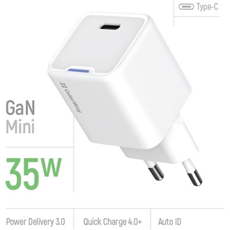 COLORWAY AC töltő GaN Mini CW-CHS056PD-WT 35W PD port PPS USB-C fehér