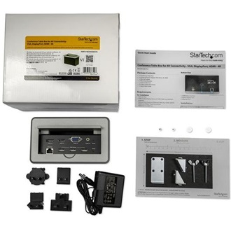 StarTech Conference Table Connectivity Box HDMI Displayport VGA -> HDMI F/F adapter szett ezüst-fekete