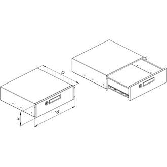 CONTEG polc fiók 19" zárható 3U