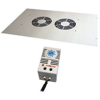 CONTEG ventilátor panel + keret 19" 2-es termosztáttal