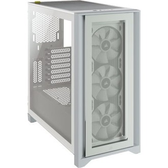 Corsair iCUE 4000X RGB Tempered Glass táp nélküli ablakos Mid Tower számítógépház fehér