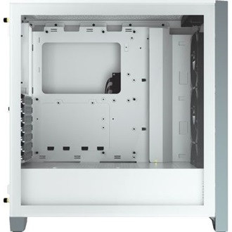 Corsair iCUE 4000X RGB Tempered Glass táp nélküli ablakos Mid Tower számítógépház fehér