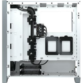 Corsair iCUE 4000X RGB Tempered Glass táp nélküli ablakos Mid Tower számítógépház fehér