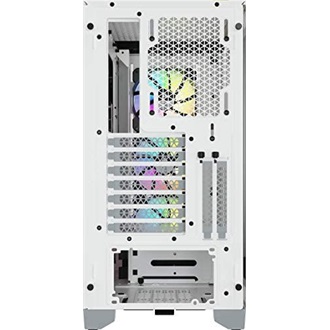 Corsair iCUE 4000X RGB Tempered Glass táp nélküli ablakos Mid Tower számítógépház fehér