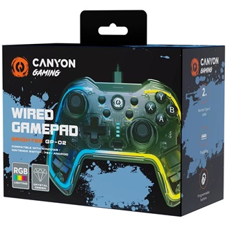 Canyon Brighter GP-02 USB-C gamepad játékvezérlő átlátszó