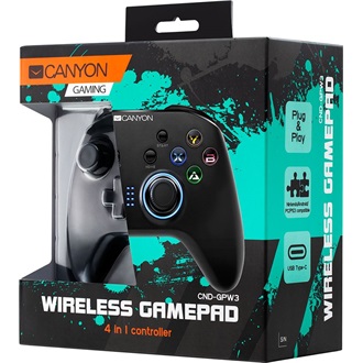 Canyon CND-GPW3 vezeték nélküli gamepad játékvezérlő fekete (button backlight)