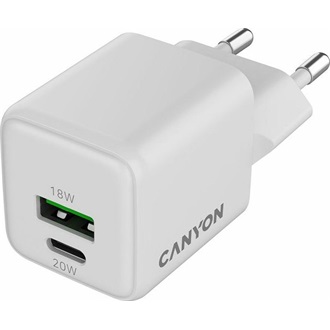 Canyon CU20AC 20W univerzális hálózati töltő adapter fehér (GaN)