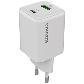 Canyon CU45AC 45W univerzális hálózati töltő adapter fehér (GaN)