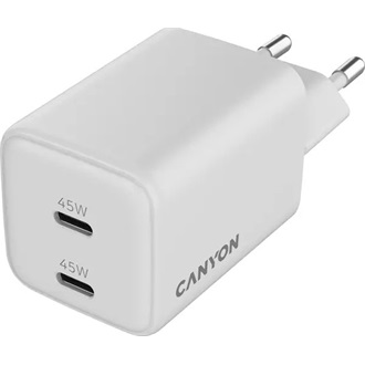 Canyon CU45CC 45W univerzális hálózati töltő adapter fehér (GaN)