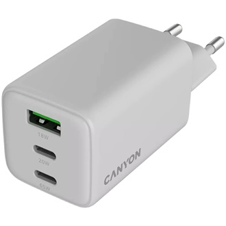 Canyon CU65ACC 65W univerzális hálózati töltő adapter fehér (GaN)