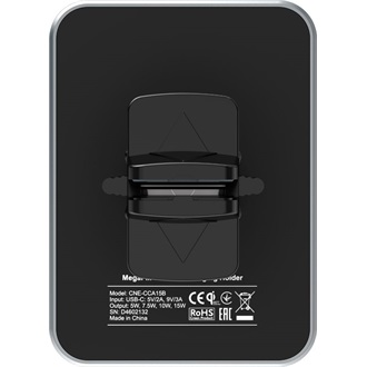 Canyon C-15 15W telefon vezeték nélküli töltő adapter / autós tartó fekete (Qi)