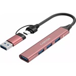Canyon DS-02 4-portos USB-C/A hub rózsaszín