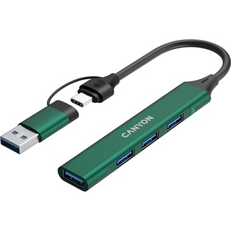 Canyon DS-02 4-portos USB-C/A hub zöld
