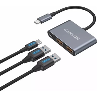 Canyon DS-3 3-portos USB-C hub szürke