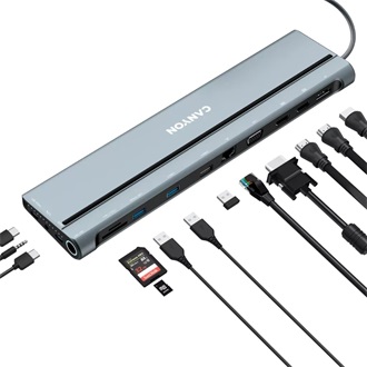 Canyon DS-90 14-in-1 14-port 100W USB-C dokkoló szürke