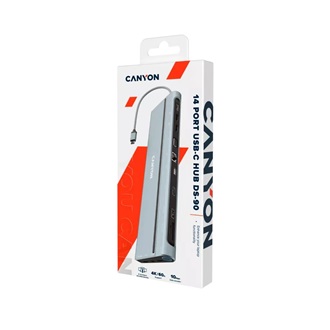 Canyon DS-90 14-in-1 14-port 100W USB-C dokkoló szürke