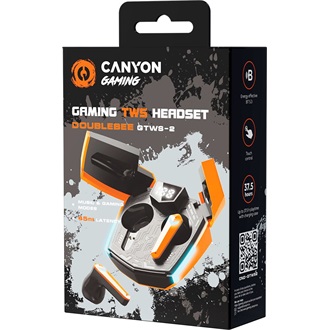 Canyon DoubleBee GTWS-2 True Wireless gaming fülhallgató headset narancssárga-fekete