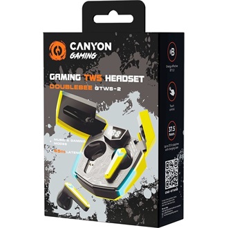 Canyon DoubleBee GTWS-2 True Wireless gaming fülhallgató headset sárga-fekete
