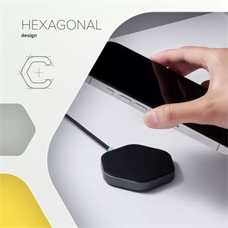 Canyon HEXAGON 110 15W univerzális vezeték nélküli töltő adapter szürke-kék (Qi)