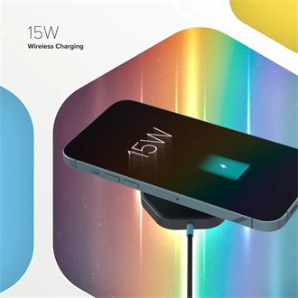 Canyon HEXAGON 110 15W univerzális vezeték nélküli töltő adapter szürke-kék (Qi)