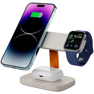 Canyon HEXAGON 310 24W univerzális vezeték nélküli töltő adapter szürke-narancssárga (Qi)