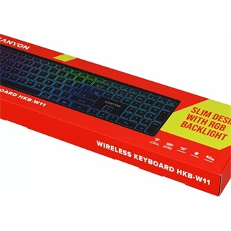 Canyon HKB-W11 Bluetooth / vezeték nélküli cseppálló magyar membrán billentyűzet fekete