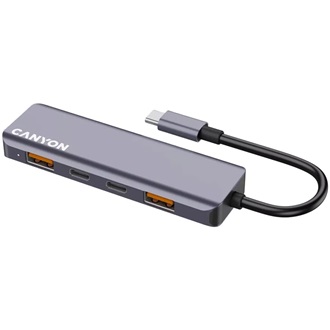 Canyon HUB DS-18 5-port 100W USB-C dokkoló szürke